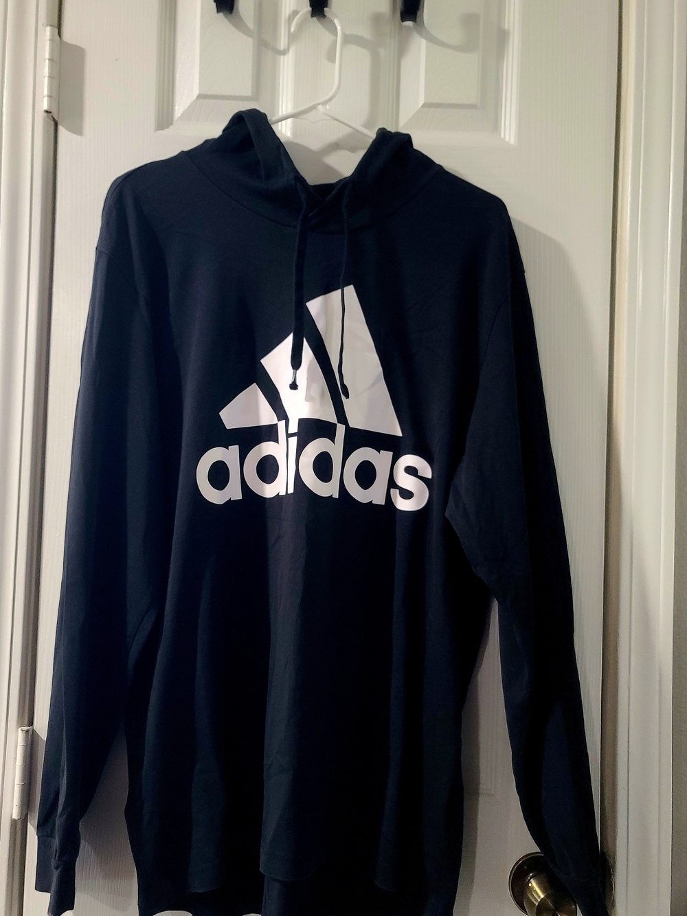 adidas Essentials Big Logo Fleece Hoodie Black & White XL